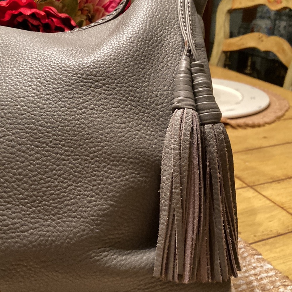 Gray genuine leather purse - Picture 3 of 12